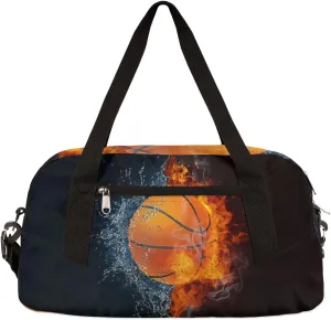 Ball Basketball Sport Kids Duffel Bag for Girls Boys Sport Gym Bag Small Overnight Weekender Tote Bag Teen Dance Bag for Traveling Gymnastic