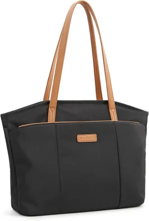 BANGE Women shoulder backpack for Daily needs,Tote bag can hold 16 Inch laptop (Black)