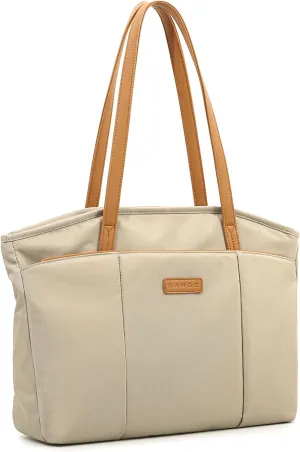 BANGE Women shoulder backpack for Daily needs,Tote bag can hold 16 Inch laptop (Khaki)
