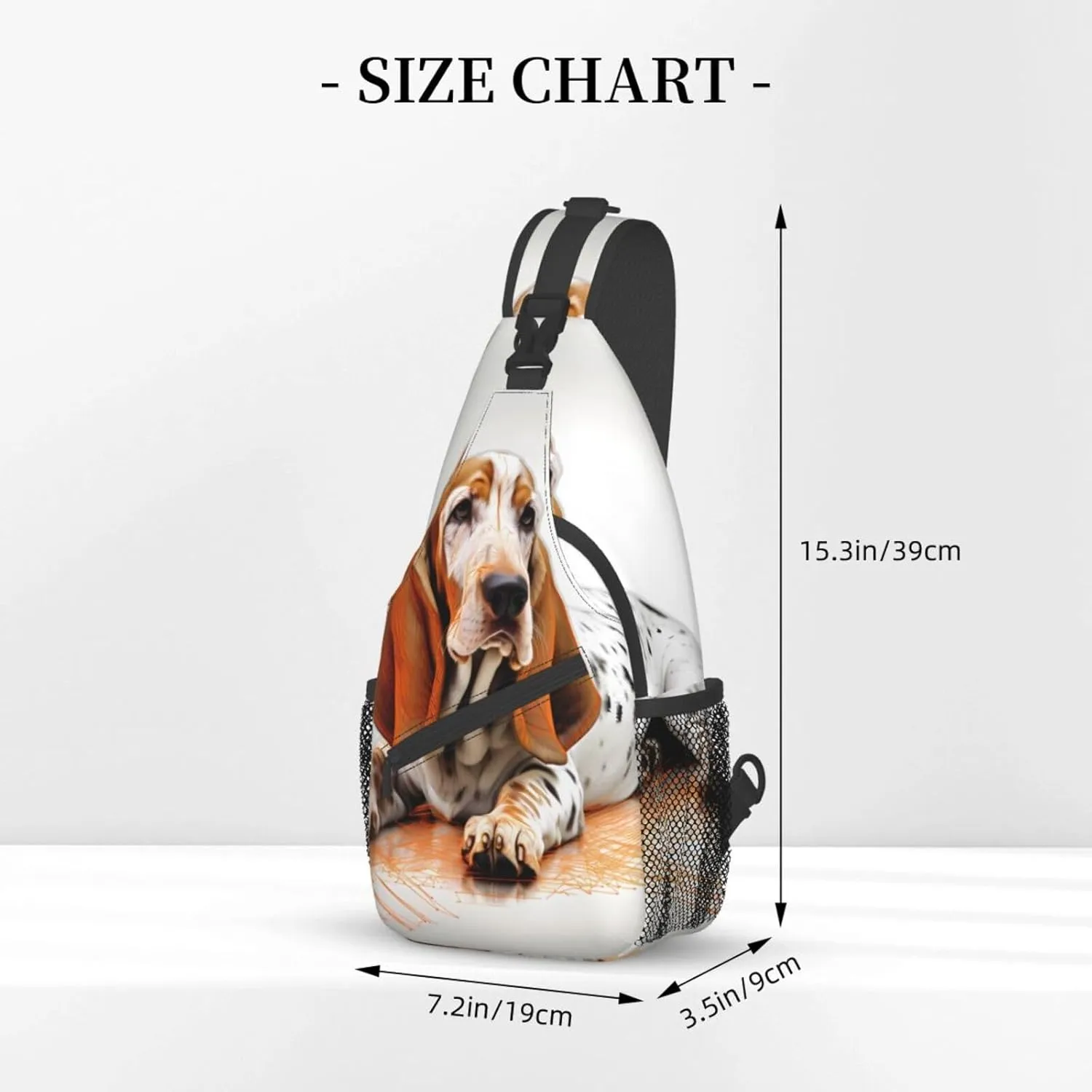 Basset Hound Dog Outdoor Crossbody Shoulder Bag For Unisex Young Adult Hiking Sling Backpack