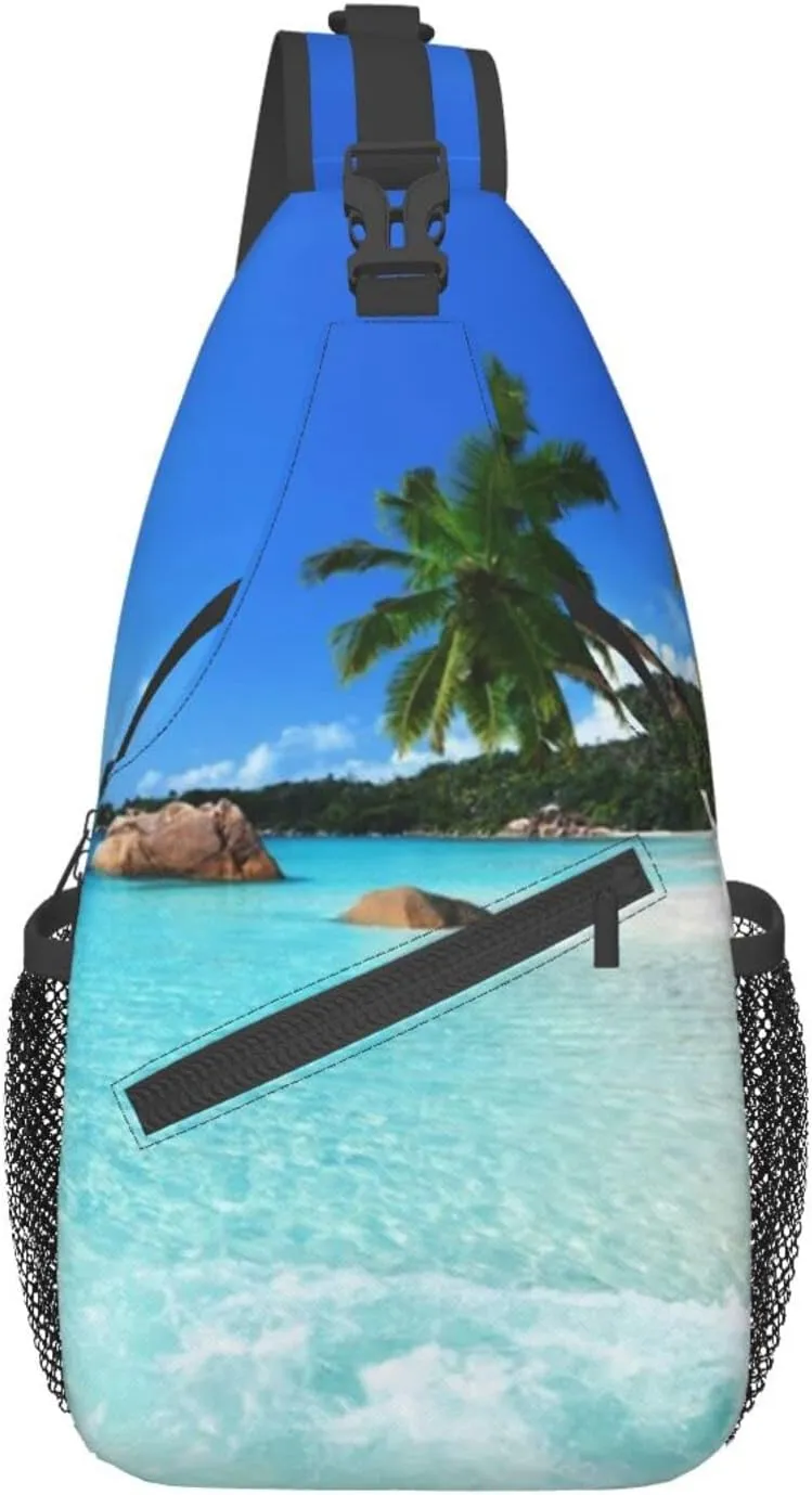 Beach Sling Bag Palm Crossbody Chest Daypack Casual Backpack Beach Shoulder Bag