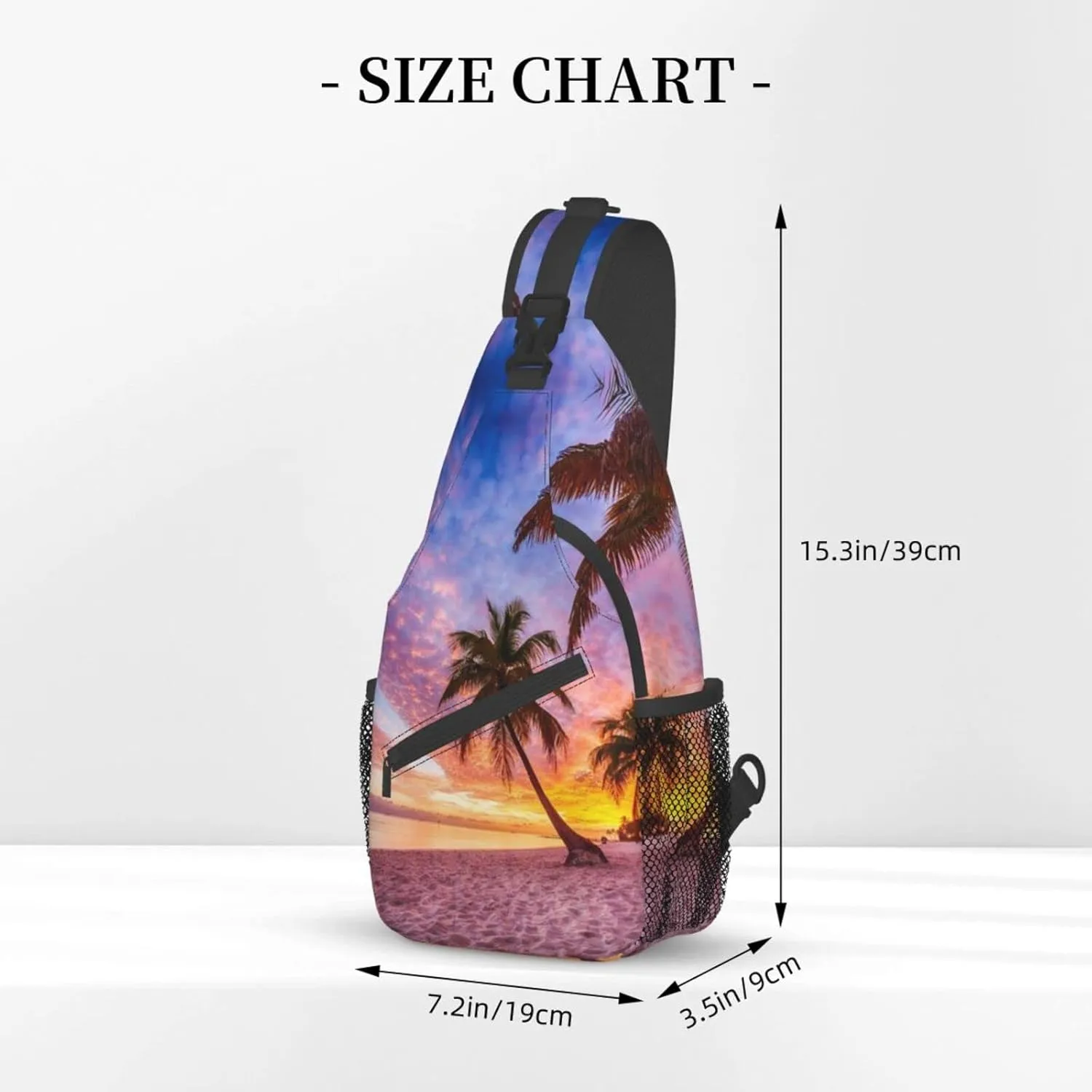 Beach Sling Bag Palm Crossbody Chest Daypack Casual Backpack Beach Shoulder Bag