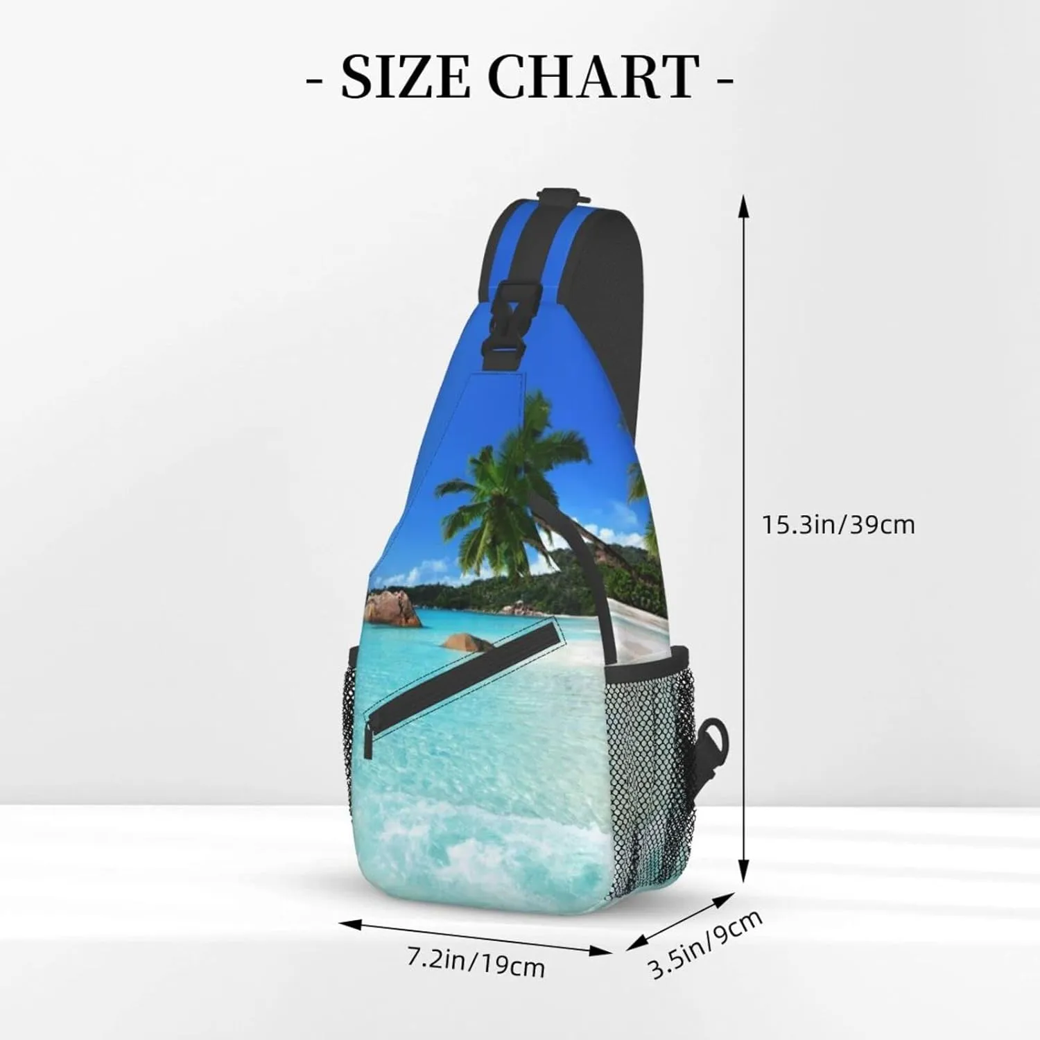 Beach Sling Bag Palm Crossbody Chest Daypack Casual Backpack Beach Shoulder Bag