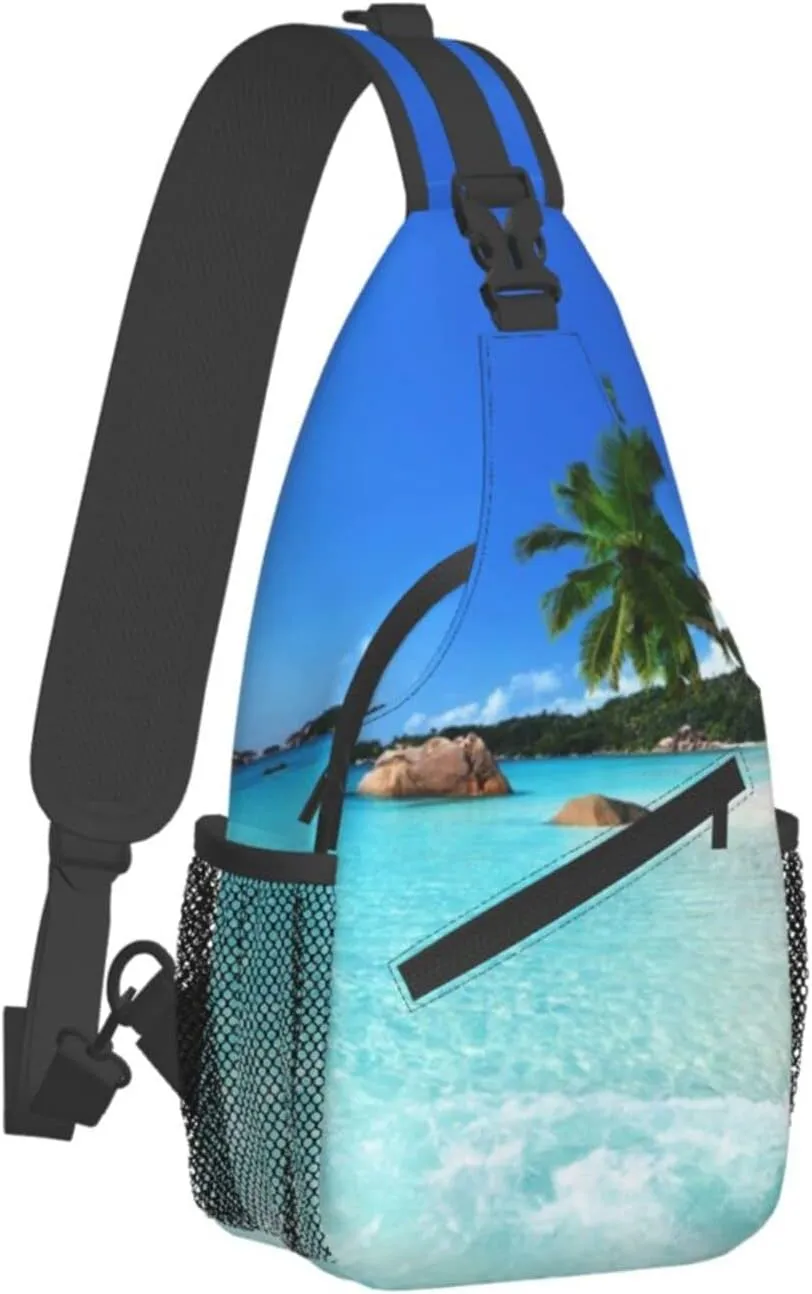 Beach Sling Bag Palm Crossbody Chest Daypack Casual Backpack Beach Shoulder Bag