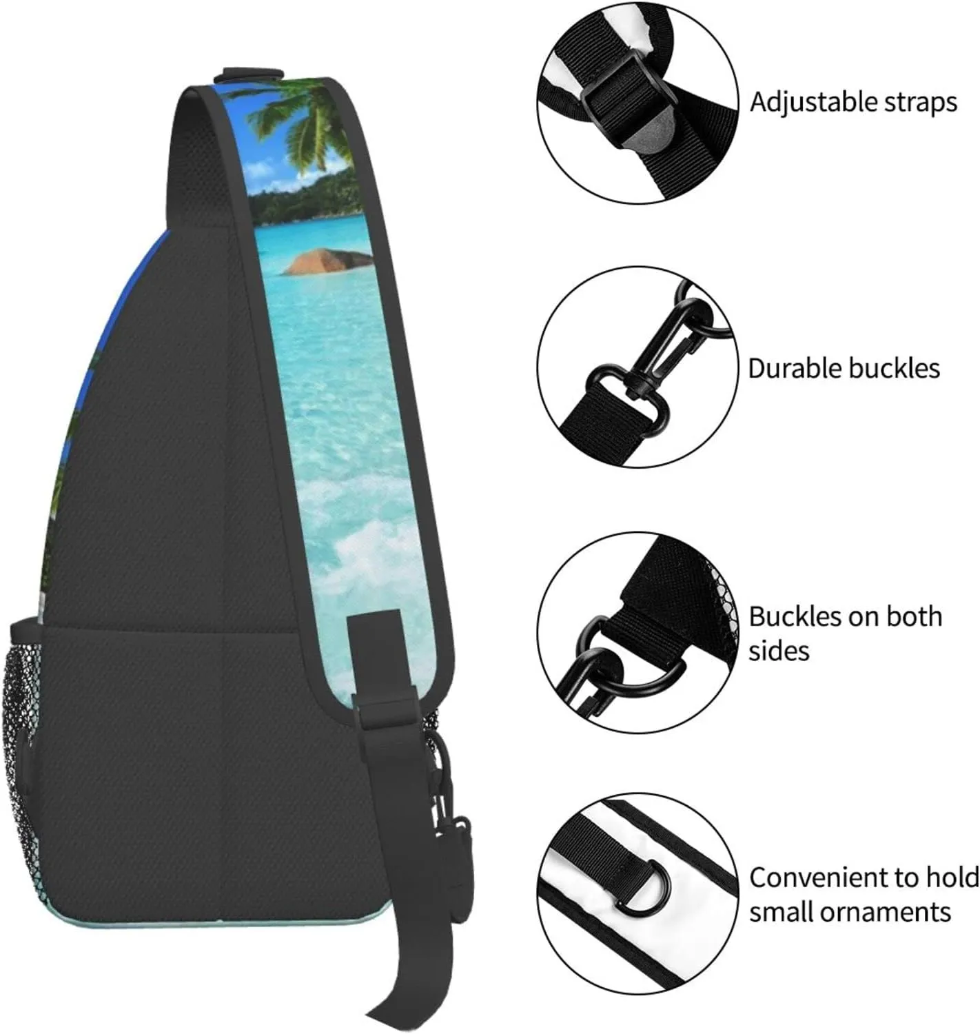 Beach Sling Bag Palm Crossbody Chest Daypack Casual Backpack Beach Shoulder Bag