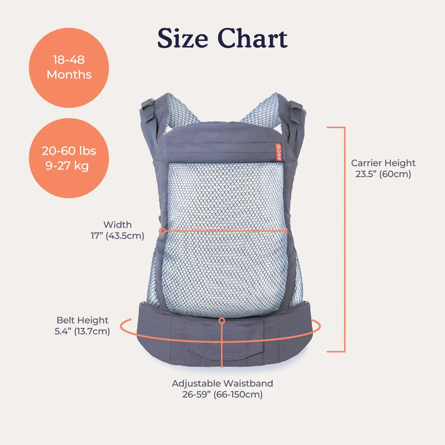 Beco Toddler Carrier with Extra Wide Seat - 100% Polyester 3D Performance Mesh Toddler Carrying Backpack Style and Front-Carry -Lightweight & Breathable Child Carrier -Toddler Sling Carrier 20-60 lbs