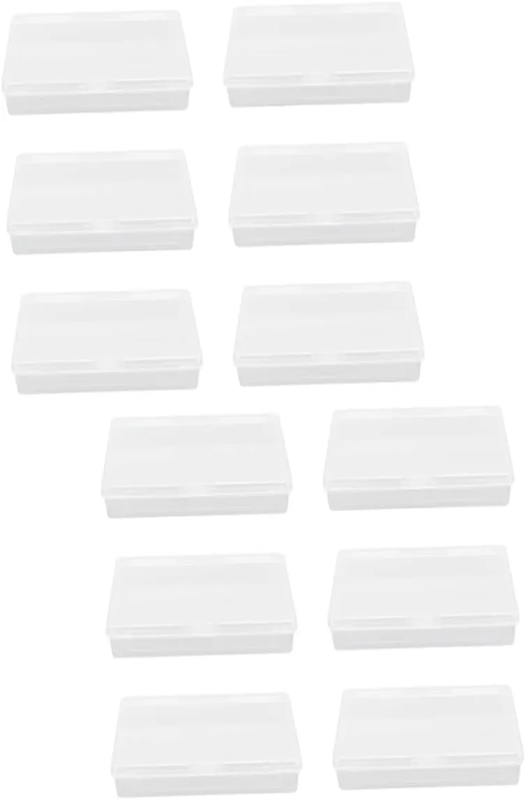 BESTonZON 12pcs Transparent Card Storage Boxes Delicate Container for Game Cards Small Organizers for Desk Countertop and Storage