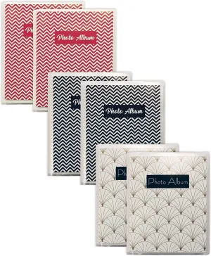 Better Office Products 48 Photo Mini Photo Album, 4 x 6 Inch, Pack of 6, Clear View Cover with Removable Decorative Inserts, Holds 48 Photos, 6 Pack