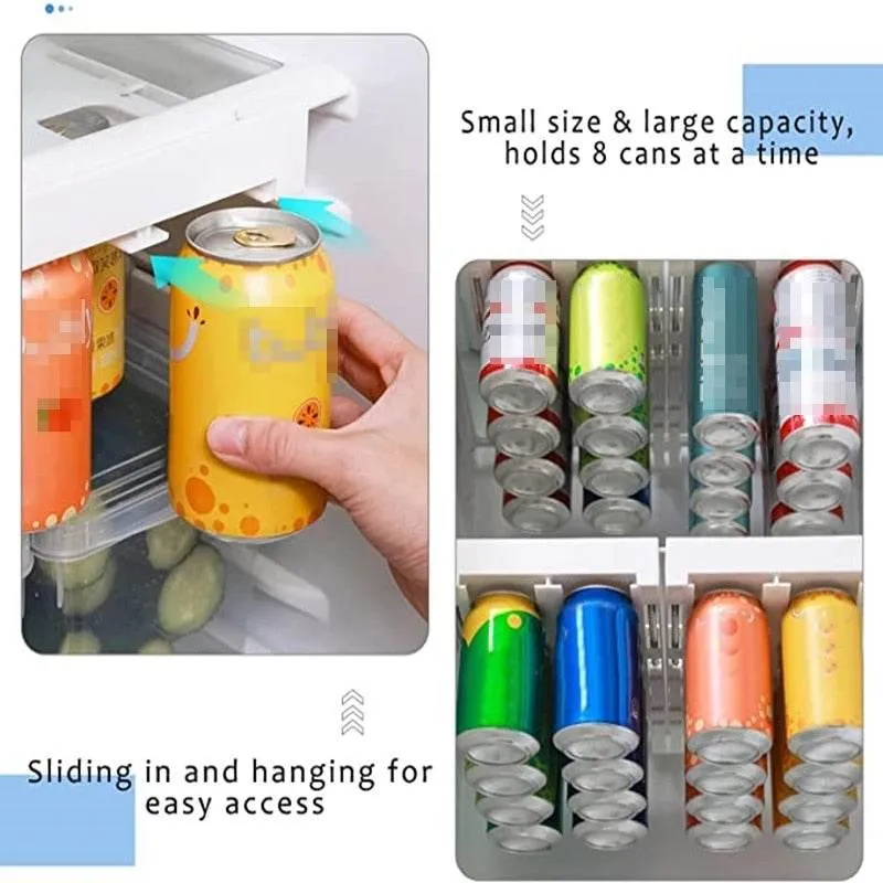 Beverage Organizer Rack - Fridge Can and Bottle Storage
