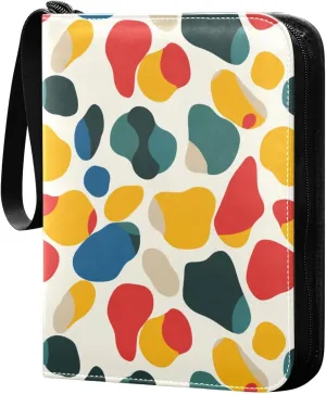 binding album binder photo with double sided removable sleeves collectors for 400 cards Colorful Point Abstract Pattern