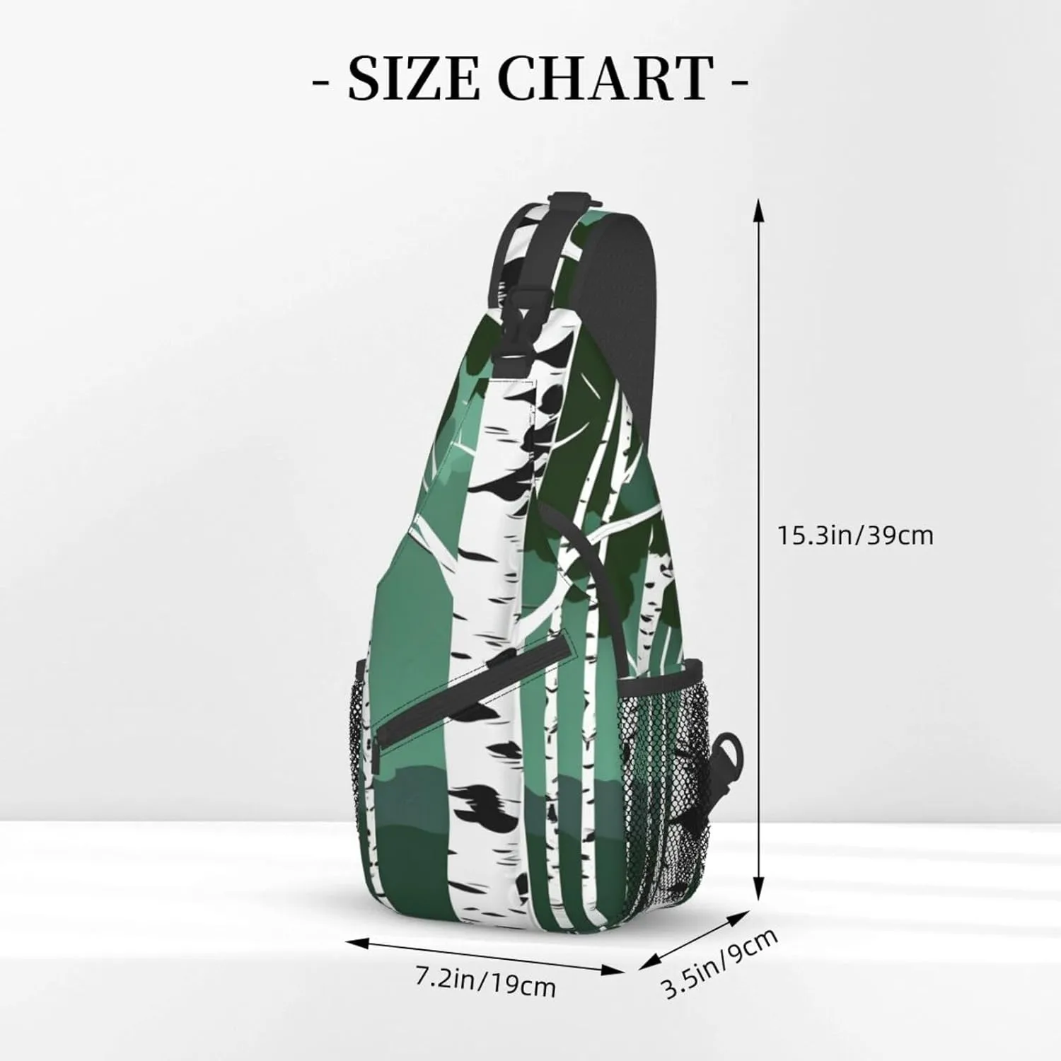 Birch Trees Print Sling Backpack, Sling Bag, Crossbody Chest Bag Daypack, for Hiking Travel
