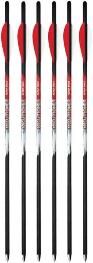 Black Eagle - BE-EXB-6 Executioner Crossbow Fletched Carbon Arrows/Bolts - 20/.001 - 6 Pack
