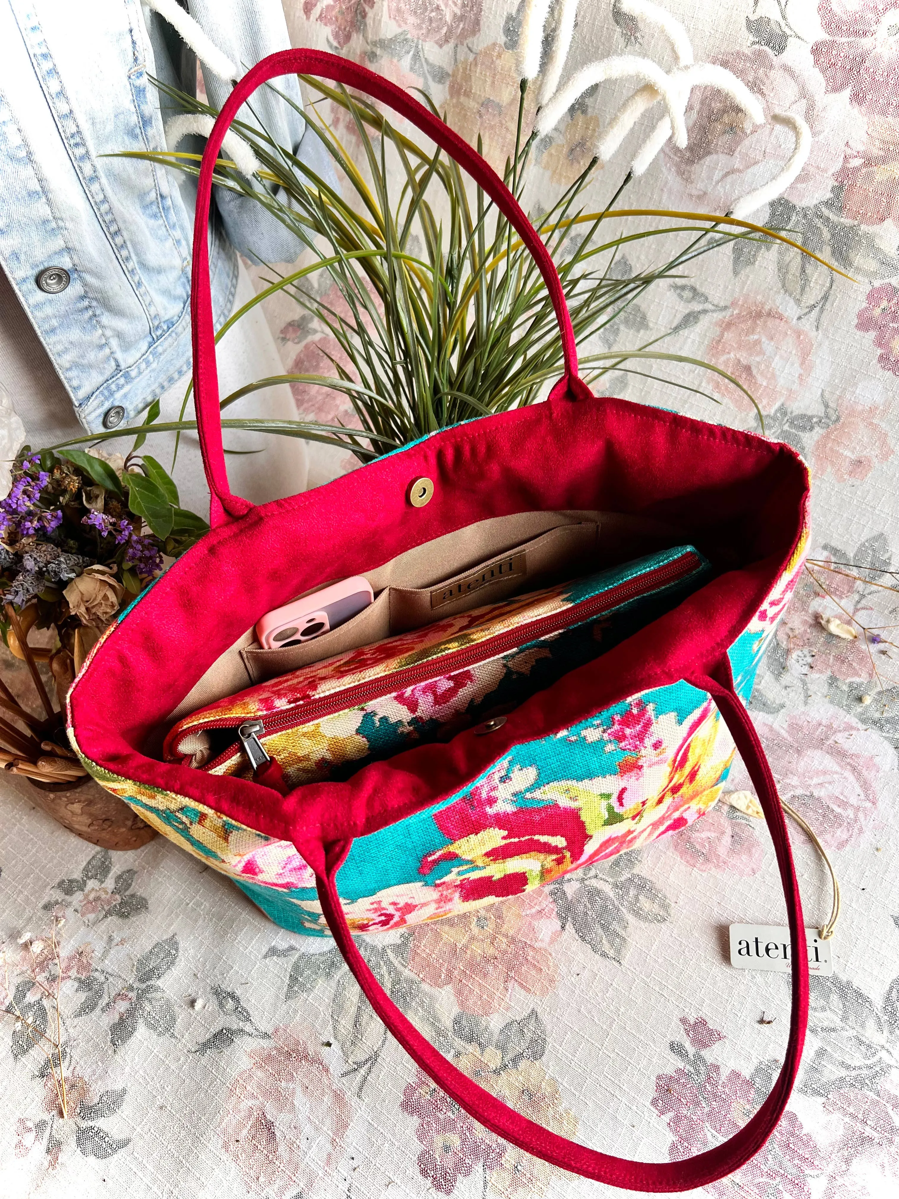 Blossom Blue Lolita Handbag with Matching Pouch