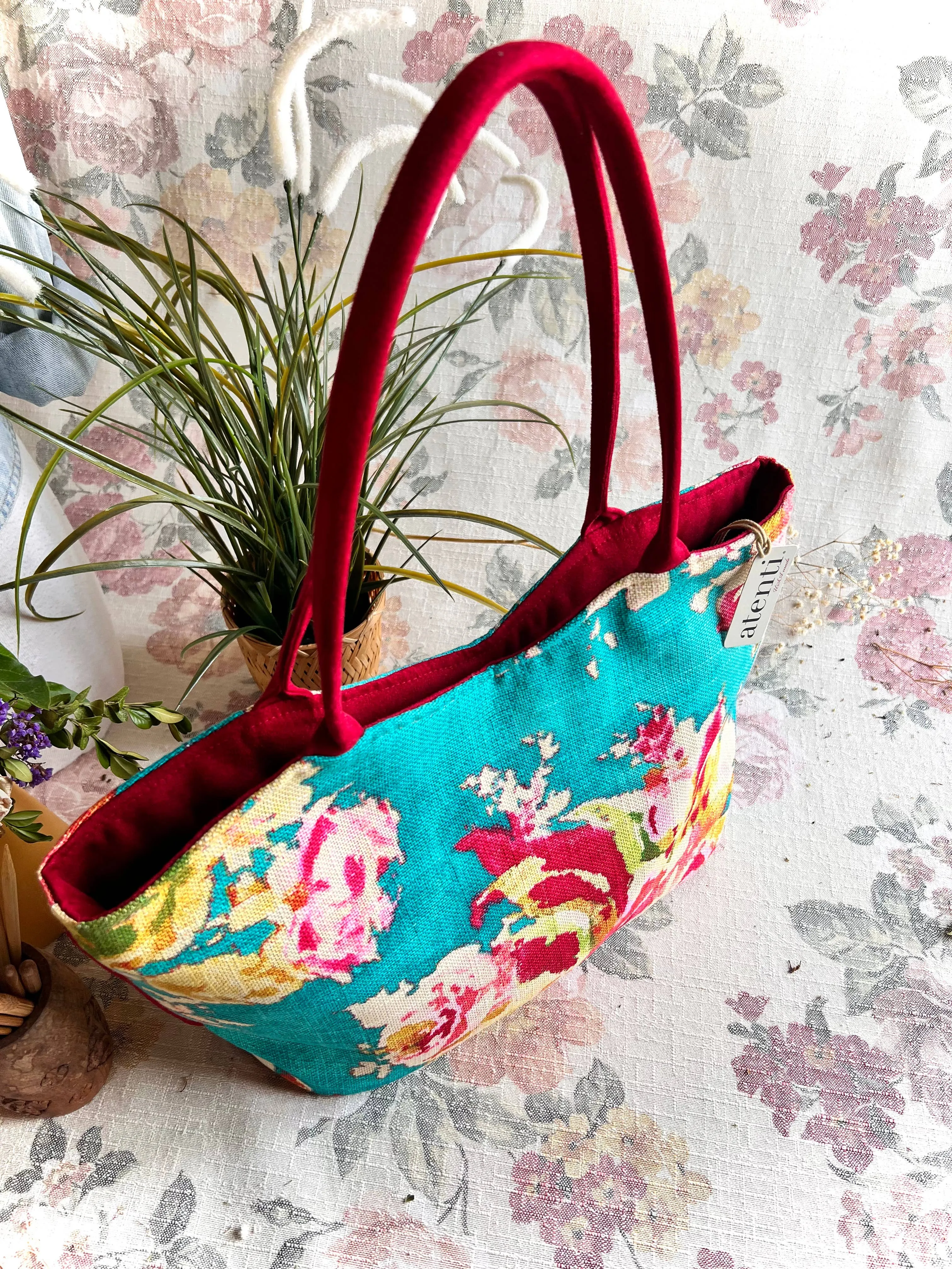 Blossom Blue Lolita Handbag with Matching Pouch