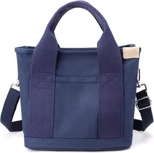 Blostirno Women's Small Canvas Tote Bag Stylish Satchel Mini Shoulder Crossbody Bags Fashion Hobo Messenger Purse Handbags