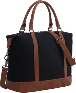 BLUBOON Travel Tote Bags with Zipper Ladies Canvas Bag Weekender Overnight Bag for Women Carry on Duffel Bag Trolley Sleeve