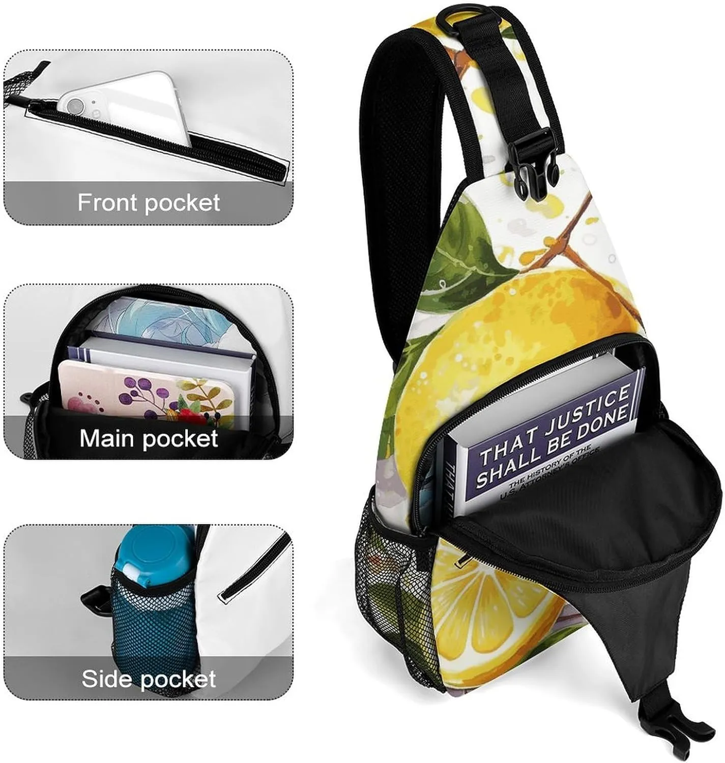 Blue And Orange Design Crossbody Bag, Sling Bag, Sling Backpack, Belt Bags for Travel Outdoors Hiking