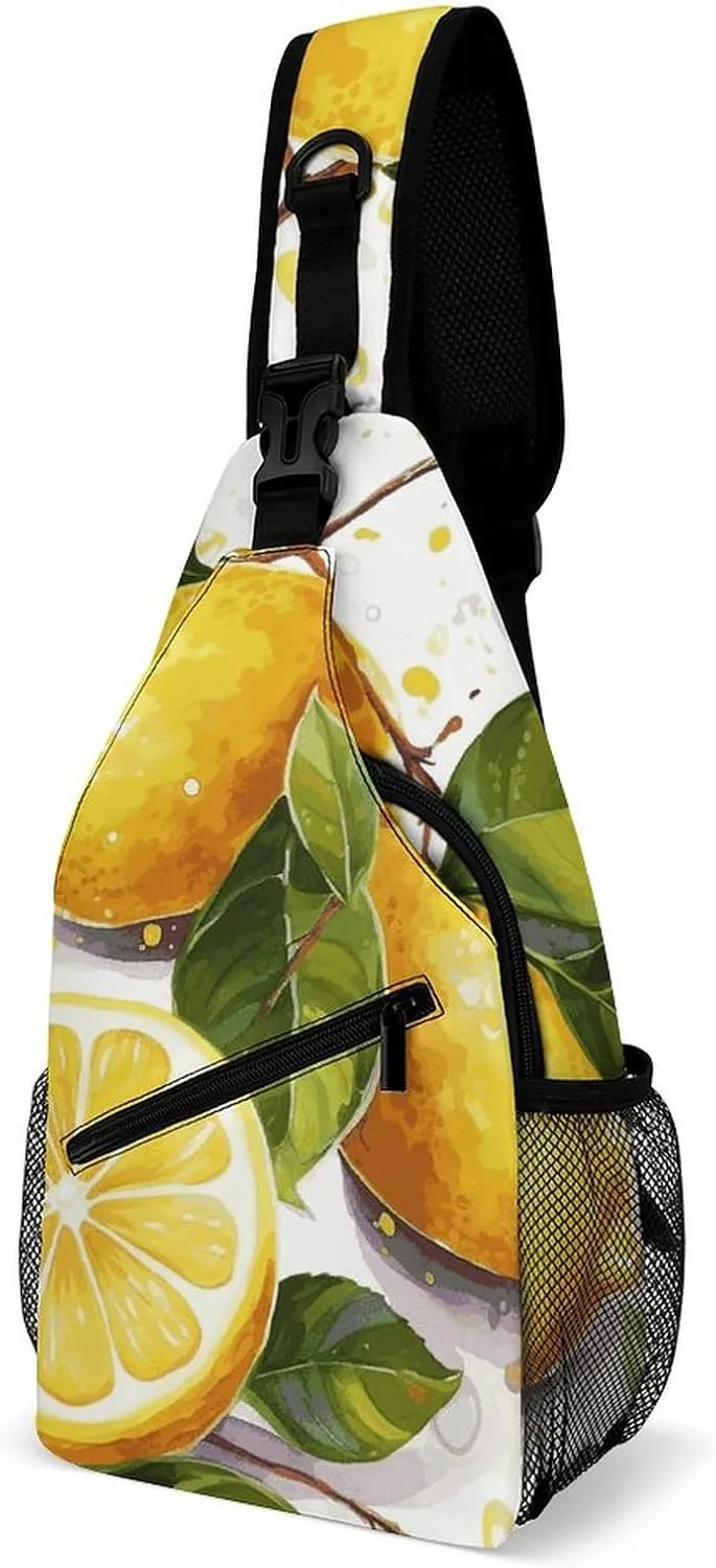 Blue And Orange Design Crossbody Bag, Sling Bag, Sling Backpack, Belt Bags for Travel Outdoors Hiking