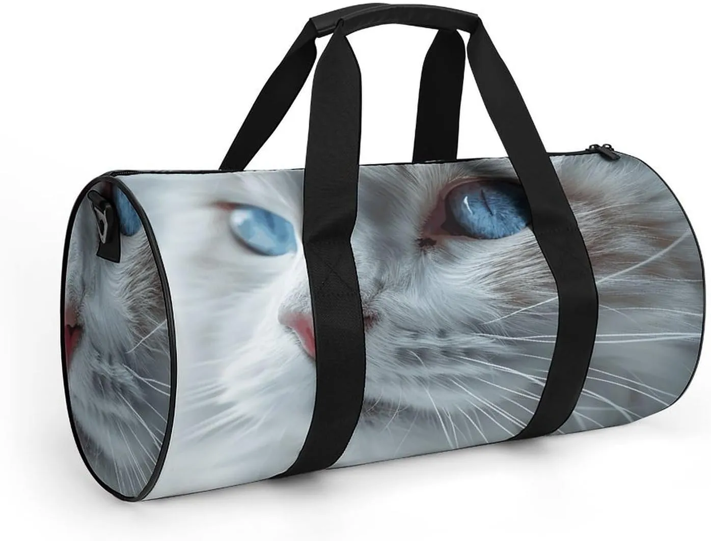 Blue Eyes Cat Gym Bag Small Travel Duffle Bag with Compartment Carry On Weekender Bag for Women Men