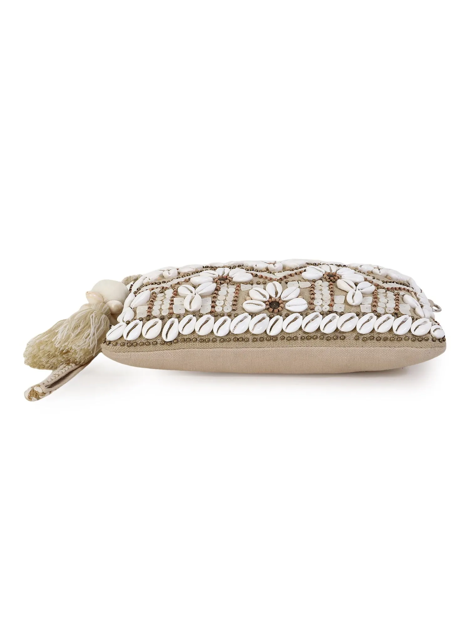 Boho Cotton Jute & Canvas Boho Embellished Sling Bag