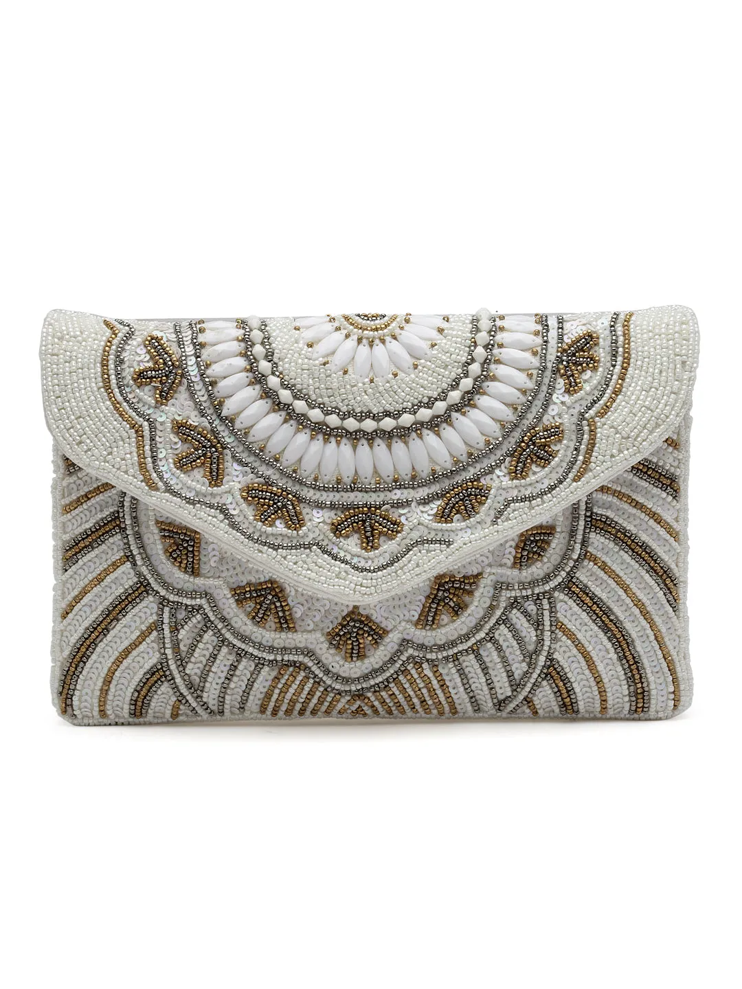 Boho Ethnic Motifs Embellished Canvas Sling Bag