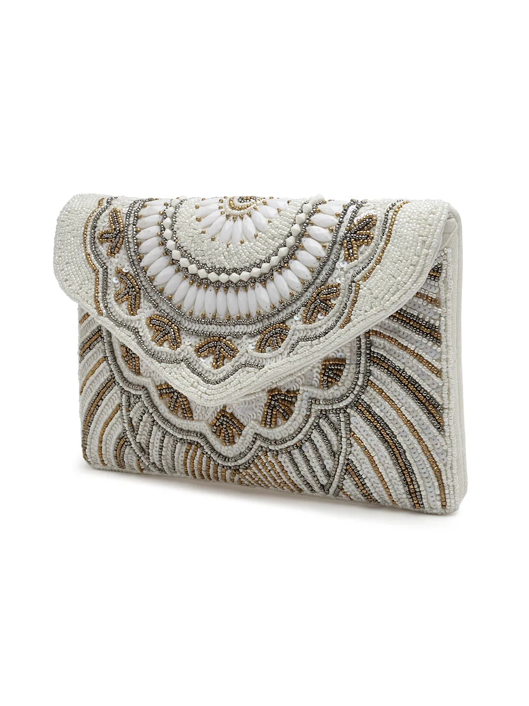Boho Ethnic Motifs Embellished Canvas Sling Bag