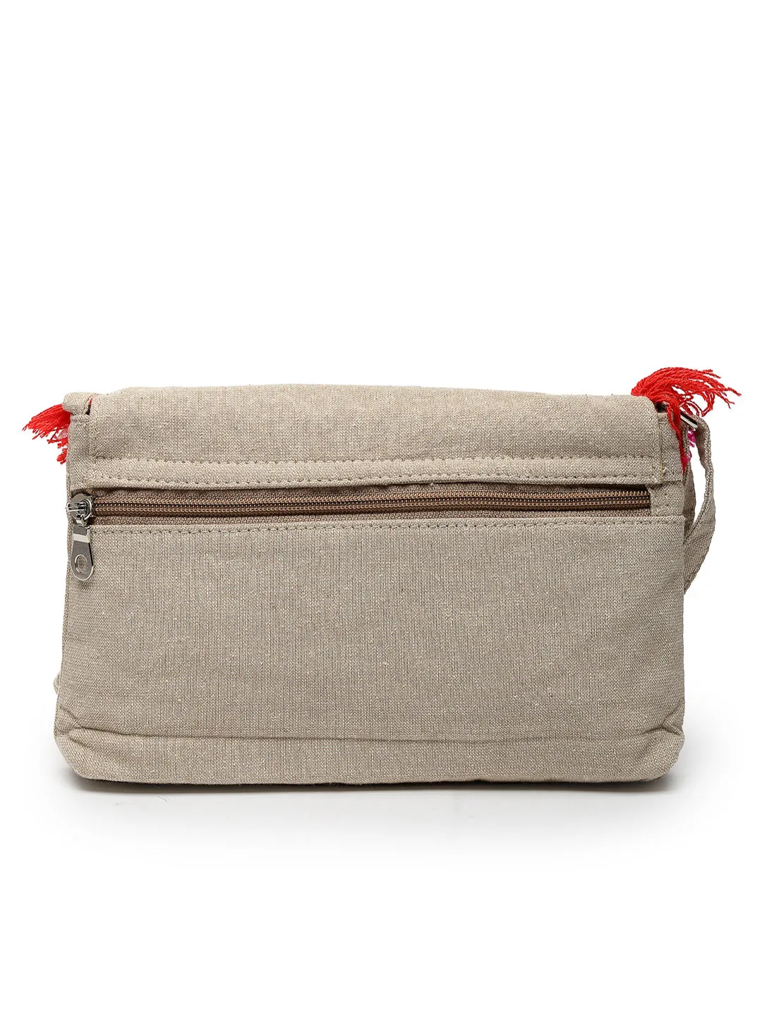 Boho Floral Embroidered Cotton Canvas Sling Bag