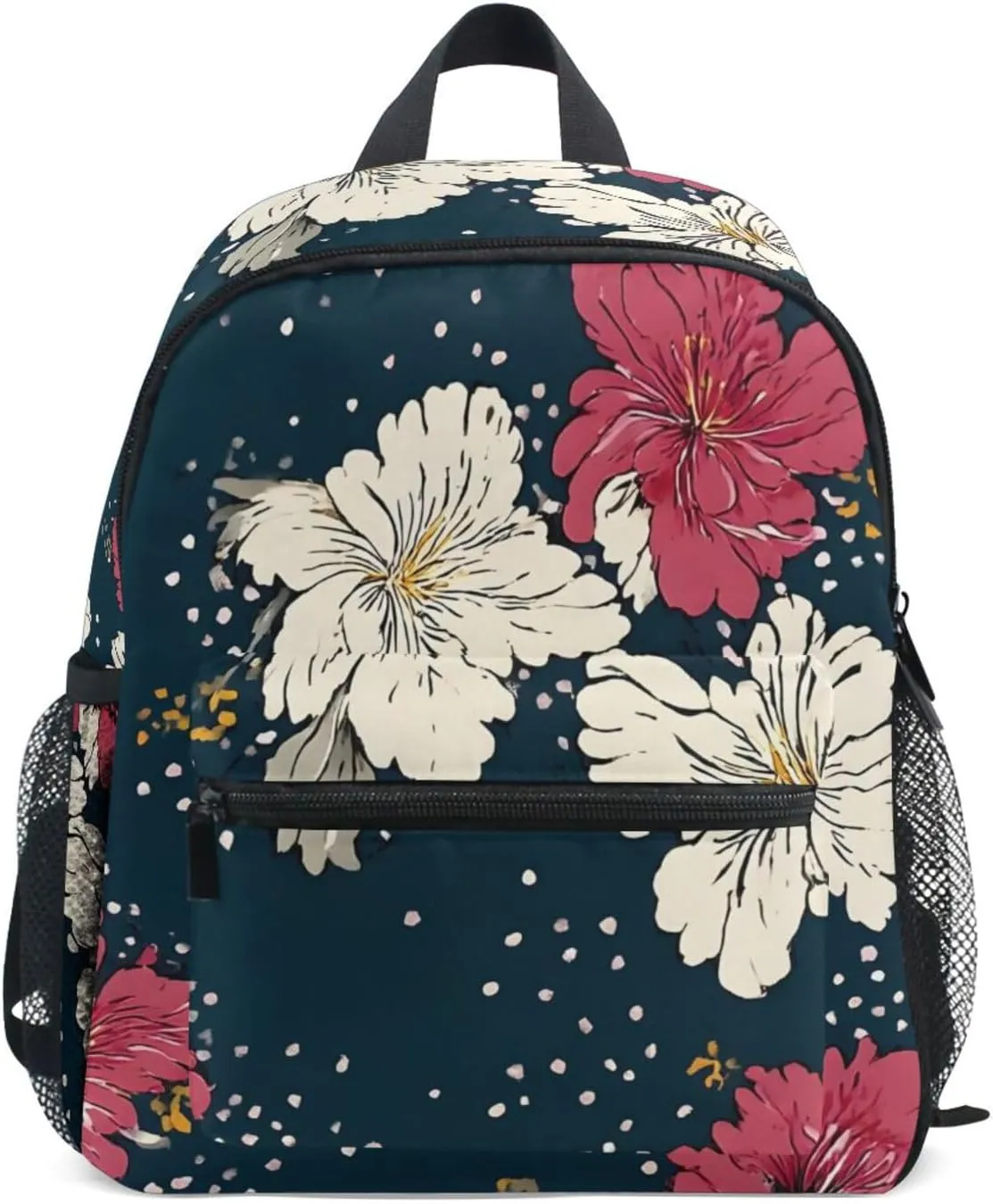 Bolaz Upgraded Backpack for School Teenagers Girls Boys-Beautiful Hibiscus Flower Pattern,Travel Bag with Chest Buckle and Whistle