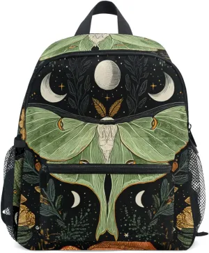 Bolaz Upgraded Backpack for School Teenagers Girls Boys-Green Moth,Travel Bag with Chest Buckle and Whistle