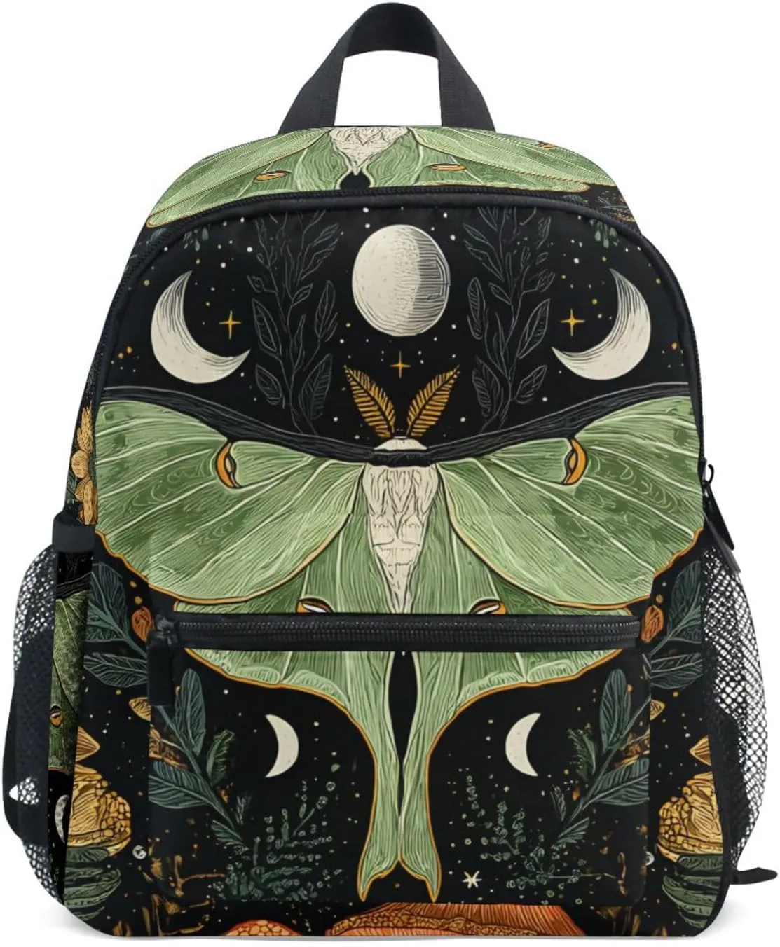 Bolaz Upgraded Backpack for School Teenagers Girls Boys-Green Moth,Travel Bag with Chest Buckle and Whistle