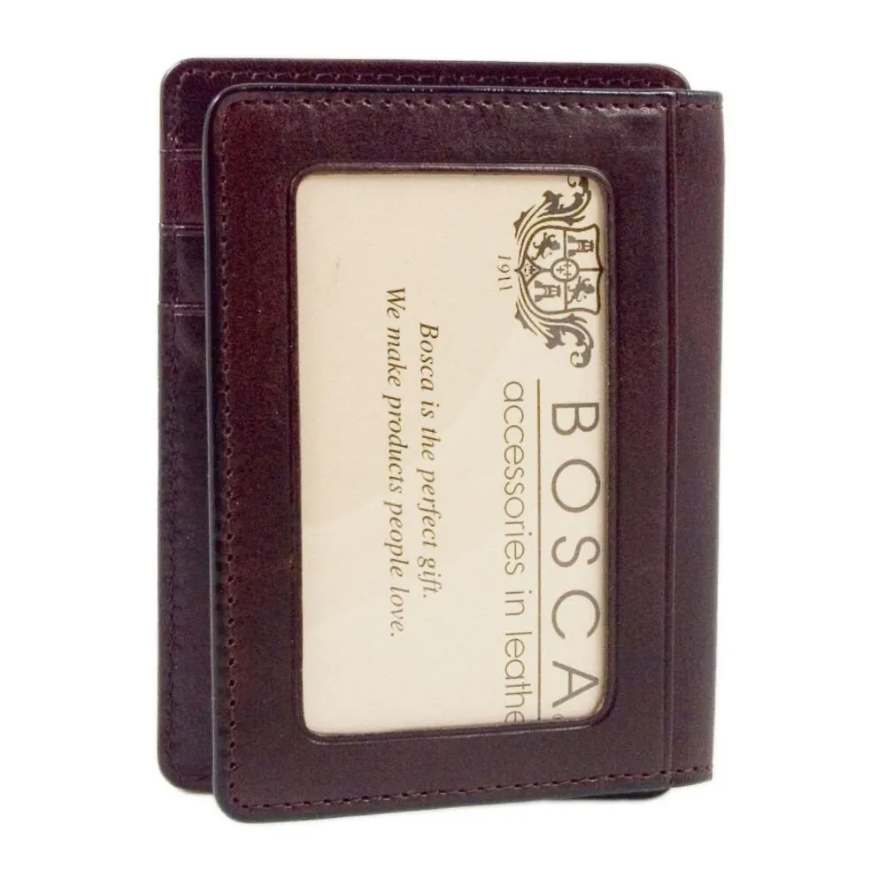 Bosca Old Leather Front Pocket ID Wallet