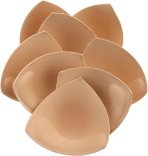 Bra Pads Inserts 4 Pairs Sewn Edges Breast Padding for Sports Bras Swimsuits Bikini A, B, C, D Cup Available