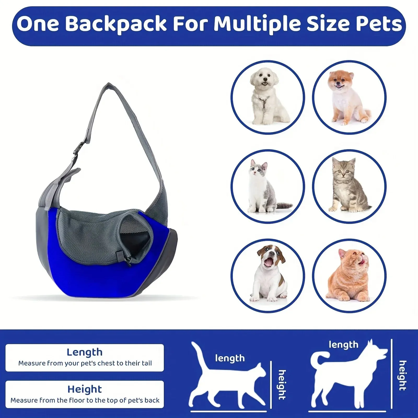 Breathable Dog Sling Carrier for Hiking & Travel