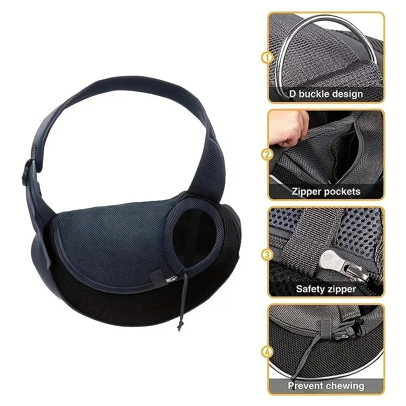 Breathable Dog Sling Carrier for Hiking & Travel