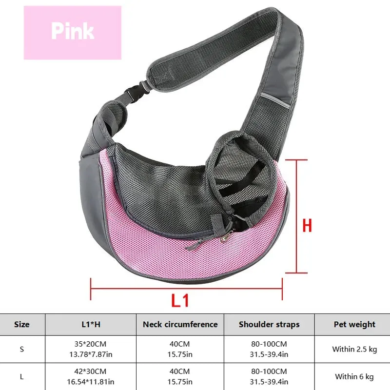 Breathable Dog Sling Carrier for Hiking & Travel