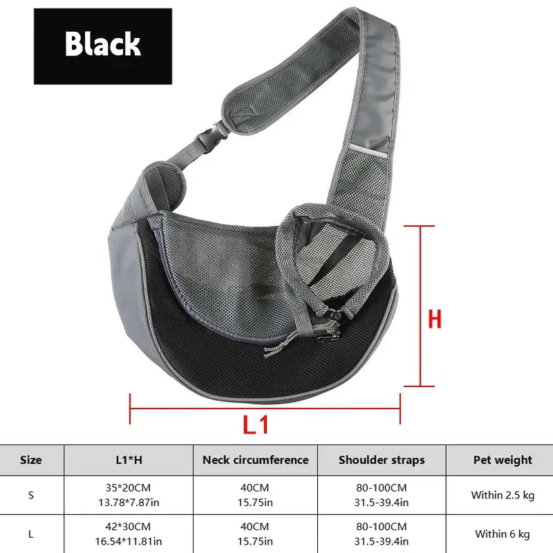 Breathable Dog Sling Carrier for Hiking & Travel