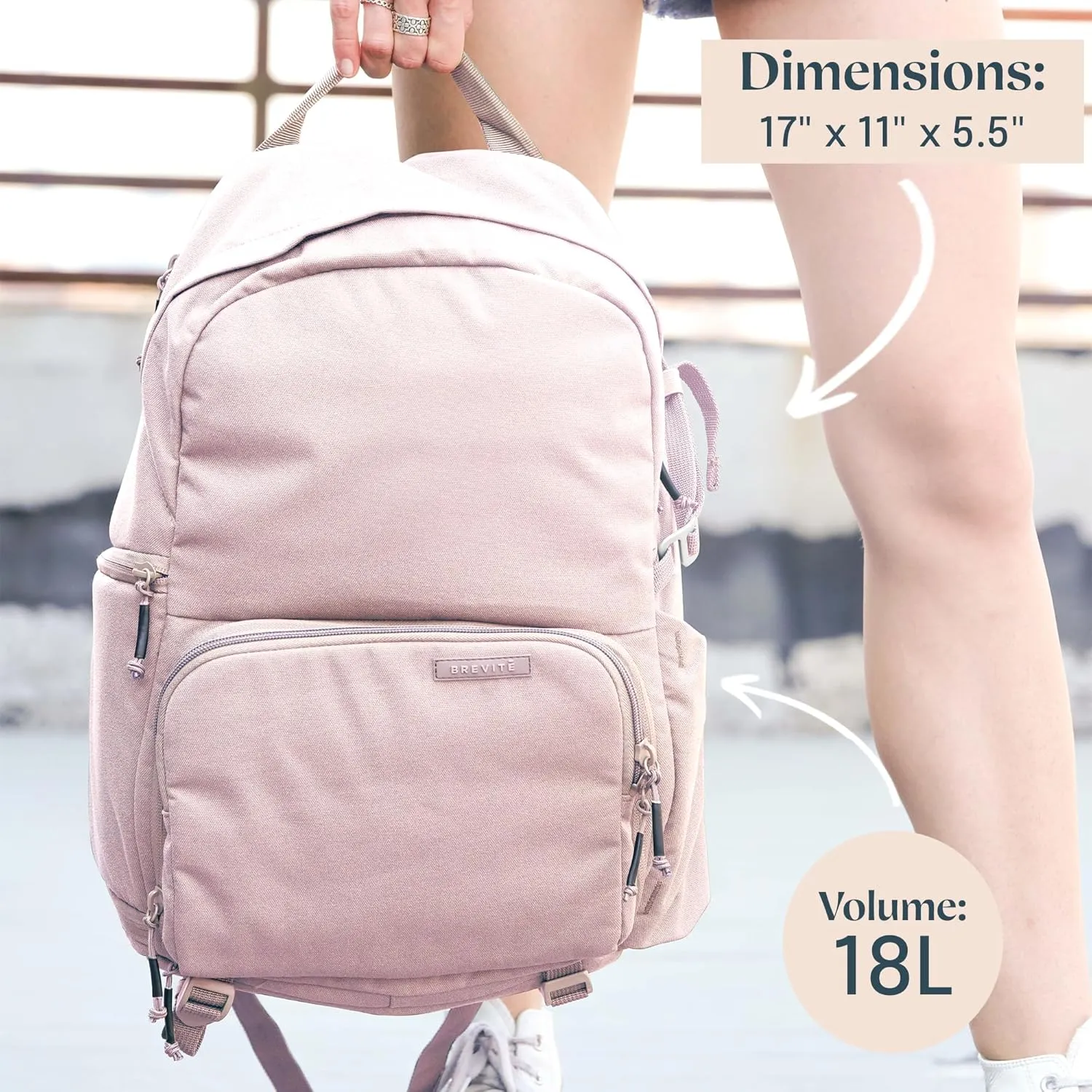 BREVITE - The Jumper - Compact Camera Backpacks for Photographers - A Minimalist & Travel-friendly Photography Backpack Compatible With Both Laptop & DSLR Accessories 18L (Blush Pink)