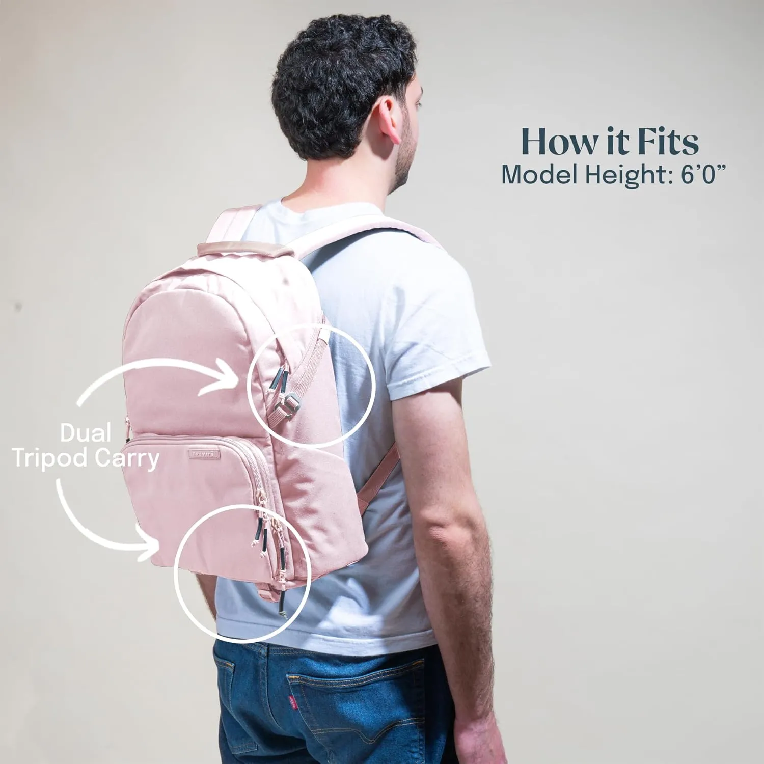 BREVITE - The Jumper - Compact Camera Backpacks for Photographers - A Minimalist & Travel-friendly Photography Backpack Compatible With Both Laptop & DSLR Accessories 18L (Blush Pink)