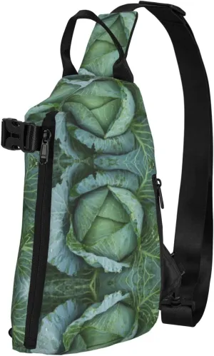 Bright Cabbage Print Crossbody Backpack - Versatile Sling Bag Casual Daypack For Travel,Hiking,Gym