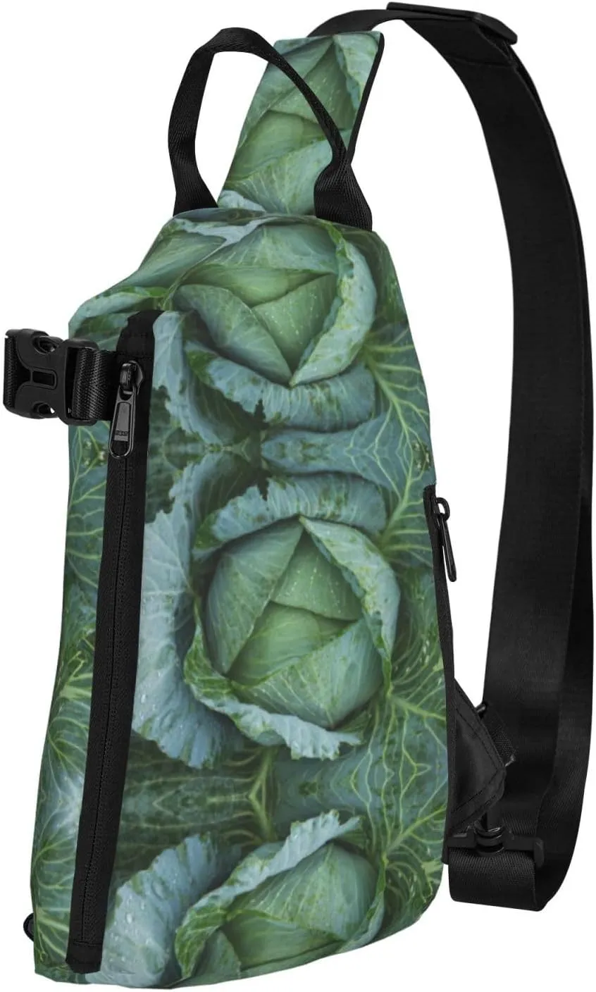 Bright Cabbage Print Crossbody Backpack - Versatile Sling Bag Casual Daypack For Travel,Hiking,Gym