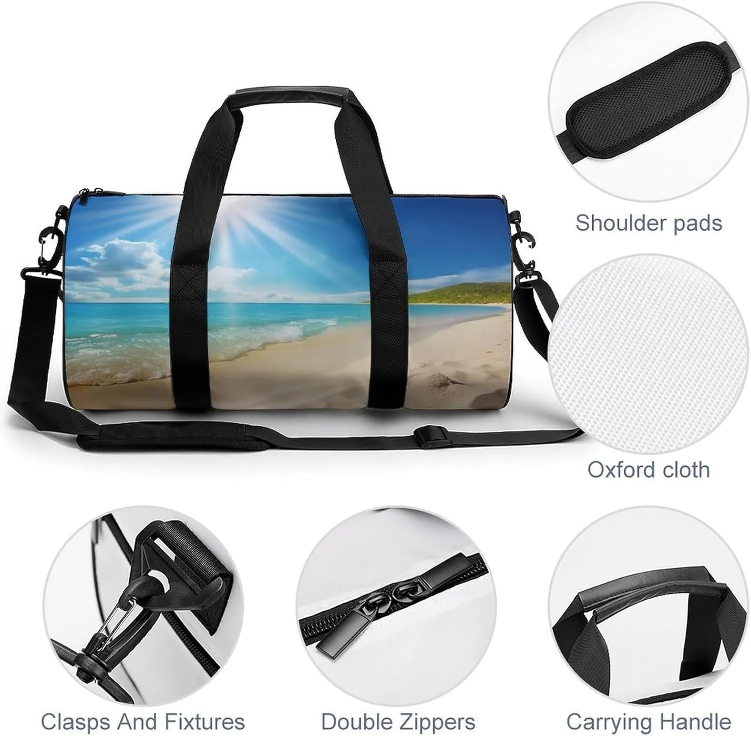 Bright Sunshine Summer Beach Gym Bag Small Travel Duffle Bag with Compartment Carry On Weekender Bag for Women Men