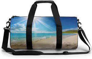 Bright Sunshine Summer Beach Gym Bag Small Travel Duffle Bag with Compartment Carry On Weekender Bag for Women Men