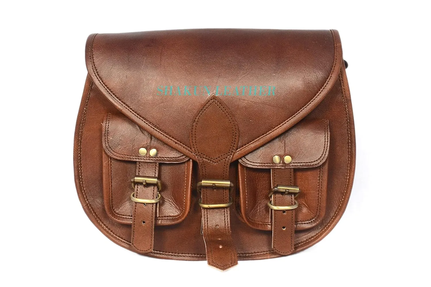 Brown Full Grain Genuine Leather Sling Bag Handmade Womens Crossbody Sling Bag (10x13x4)