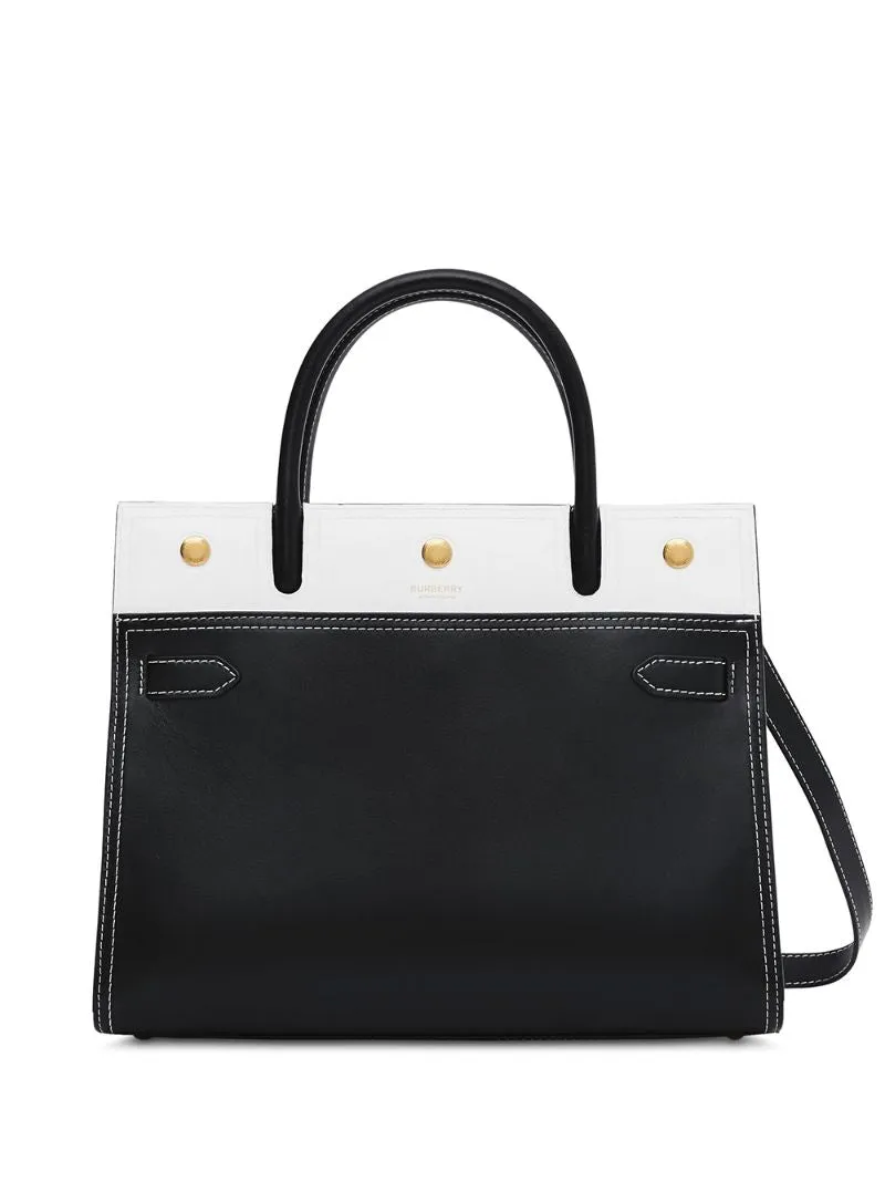 Burberry - Title tote bag - women - Cotton/Calf Leather/Polyester - One Size - Black