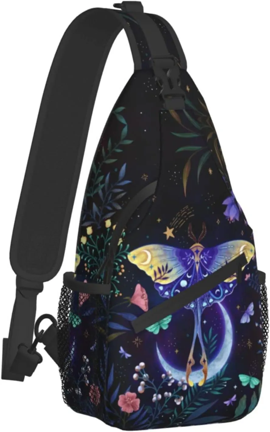 Butterflies Sling Bag Crossbody Sling Backpack for Women Men Travel Hiking Daypack Chest Shoulder Bag
