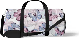 Butterflies Sports Duffel Bag Travel Gym Tote Bags Lightweight Durable Shoulder Strap Waterproof Polyester Outside Mesh Pocket Overnight Trip Duffel Bag for Women Men