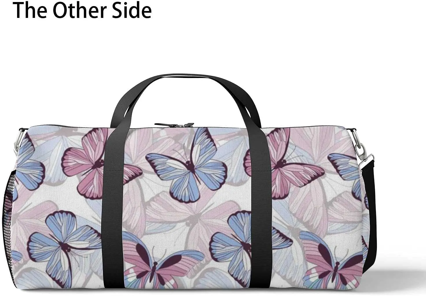 Butterflies Sports Duffel Bag Travel Gym Tote Bags Lightweight Durable Shoulder Strap Waterproof Polyester Outside Mesh Pocket Overnight Trip Duffel Bag for Women Men