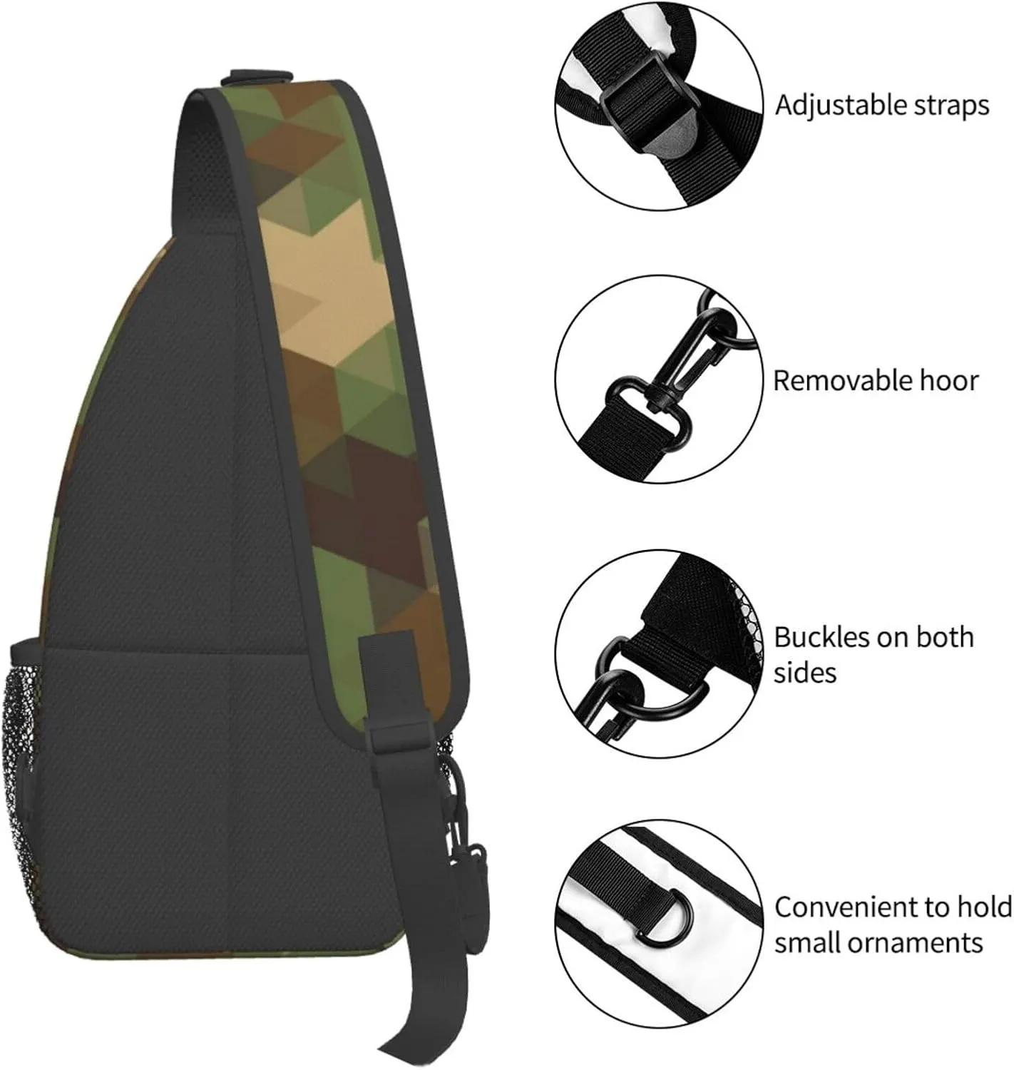 Camouflage Crossbody Sling Backpack Sling Bag Adjustable Chest Shoulder Daypack For Women Men