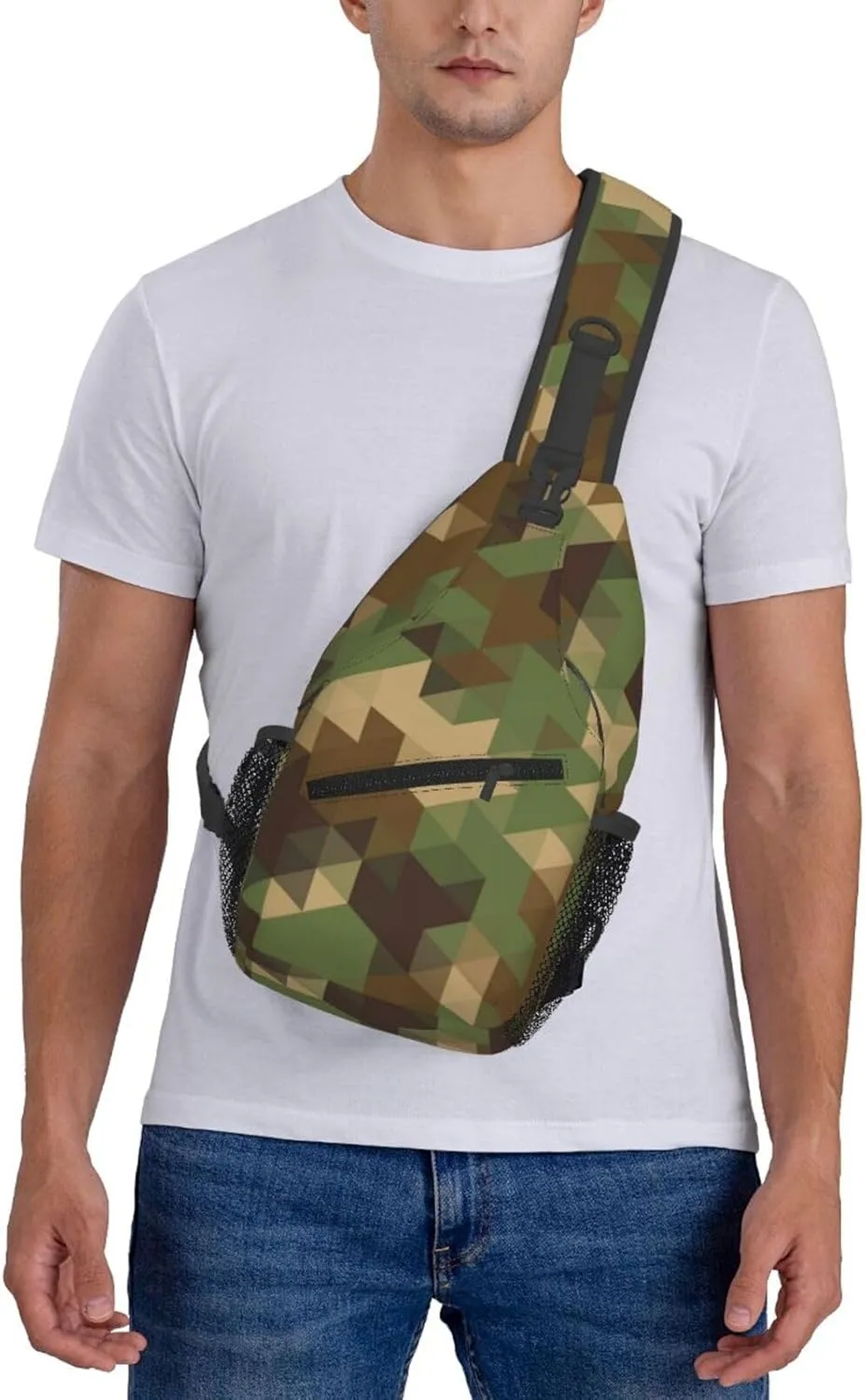 Camouflage Crossbody Sling Backpack Sling Bag Adjustable Chest Shoulder Daypack For Women Men