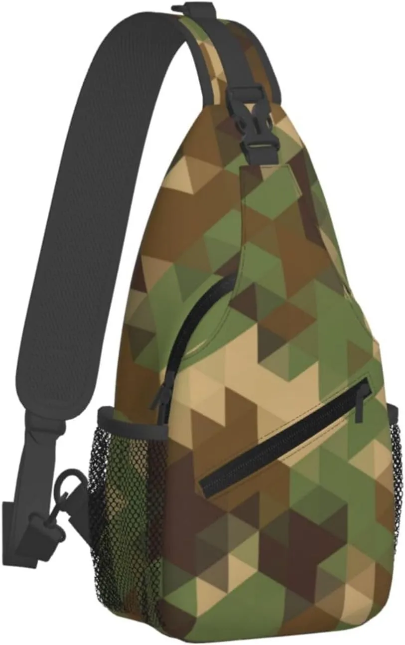 Camouflage Crossbody Sling Backpack Sling Bag Adjustable Chest Shoulder Daypack For Women Men